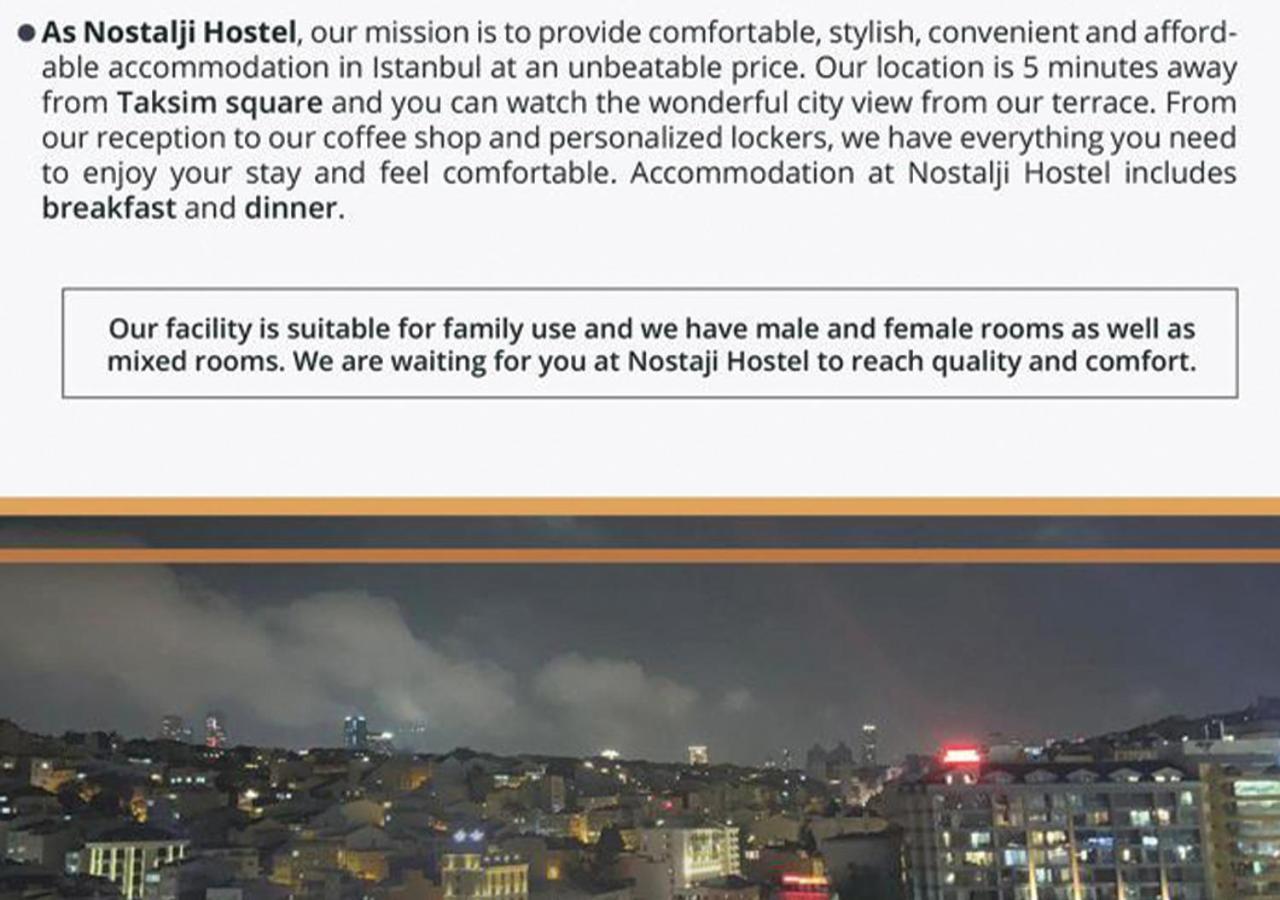 Nostalji Hostel Istanbul Exterior foto